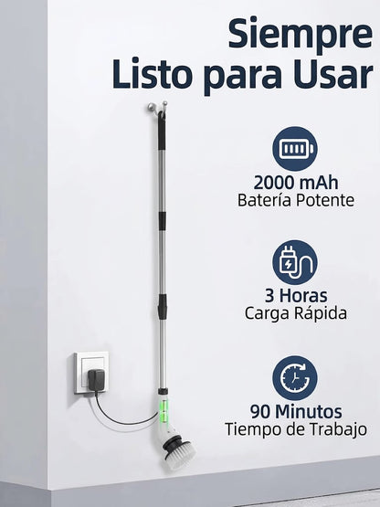 Cepillo eléctrico de limpieza inalámbrico 9 en 1 con mango largo retráctil