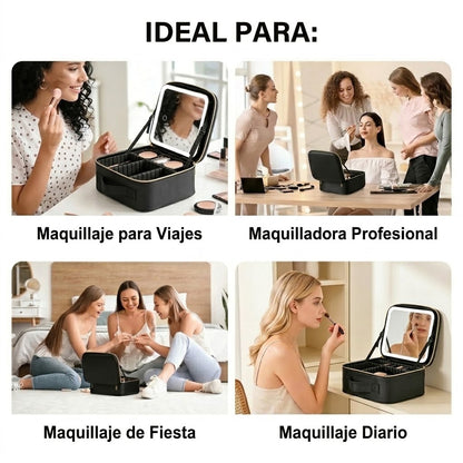 Cosmetiquera / Neceser con Espejo LED